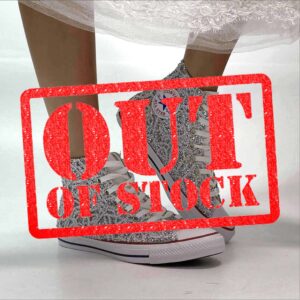 Converse All Star Personalizzate Sposa Glitter, Catene Argento e Strass