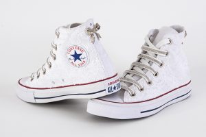 converse bianche in pizzo kit
