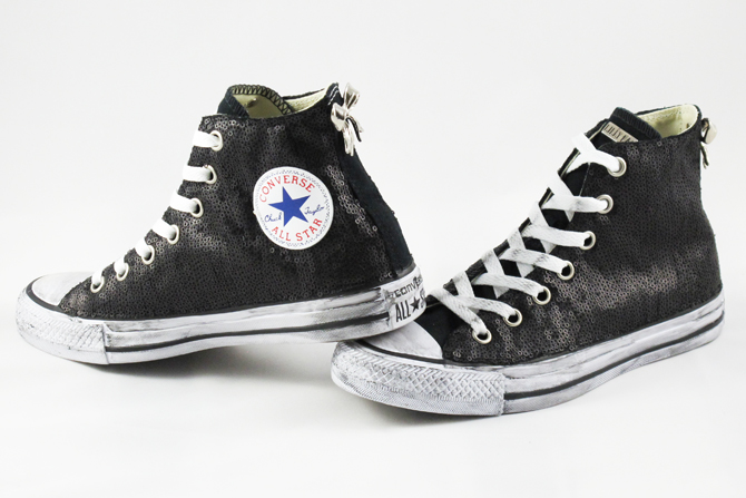 converse all star paillettes nere