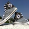 Converse All Star Personalizzate Glitter Argento & Pepe Sale "DIAGON ALLEY"