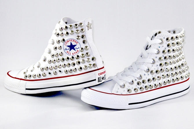 converse all star con borchie e brillantini