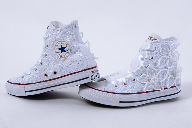 converse bianche matrimonio 50