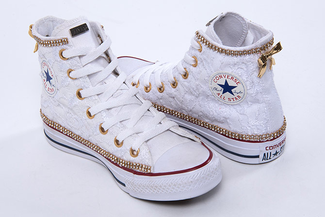 Converse All-Star Wedding STRASS GOLD | Lillylab scarpe personalizzate