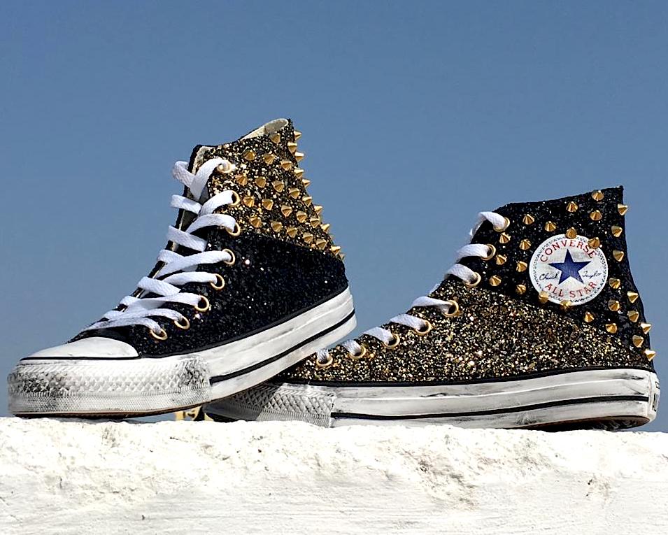 converse brillantini oro