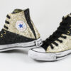 Converse All Star Personalizzate Glitter Nero & Oro "Diagon Alley"