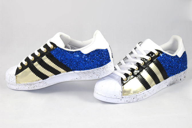 adidas superstar glitter blu