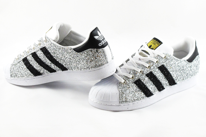 Adidas Superstar Personalizzate Glitter | Lillylab scarpe personalizzate