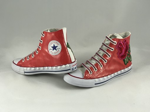 Converse All Star Custom Rose Borchie LLab scarpe personalizzate