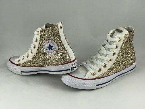 Converse All Star Personalizzate Glitter Oro | Lillylab scarpe personalizzate