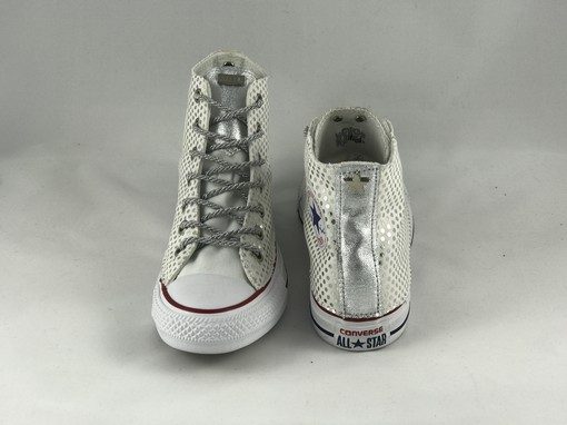 Converse All Star Custom Pois Argento LLab scarpe personalizzate