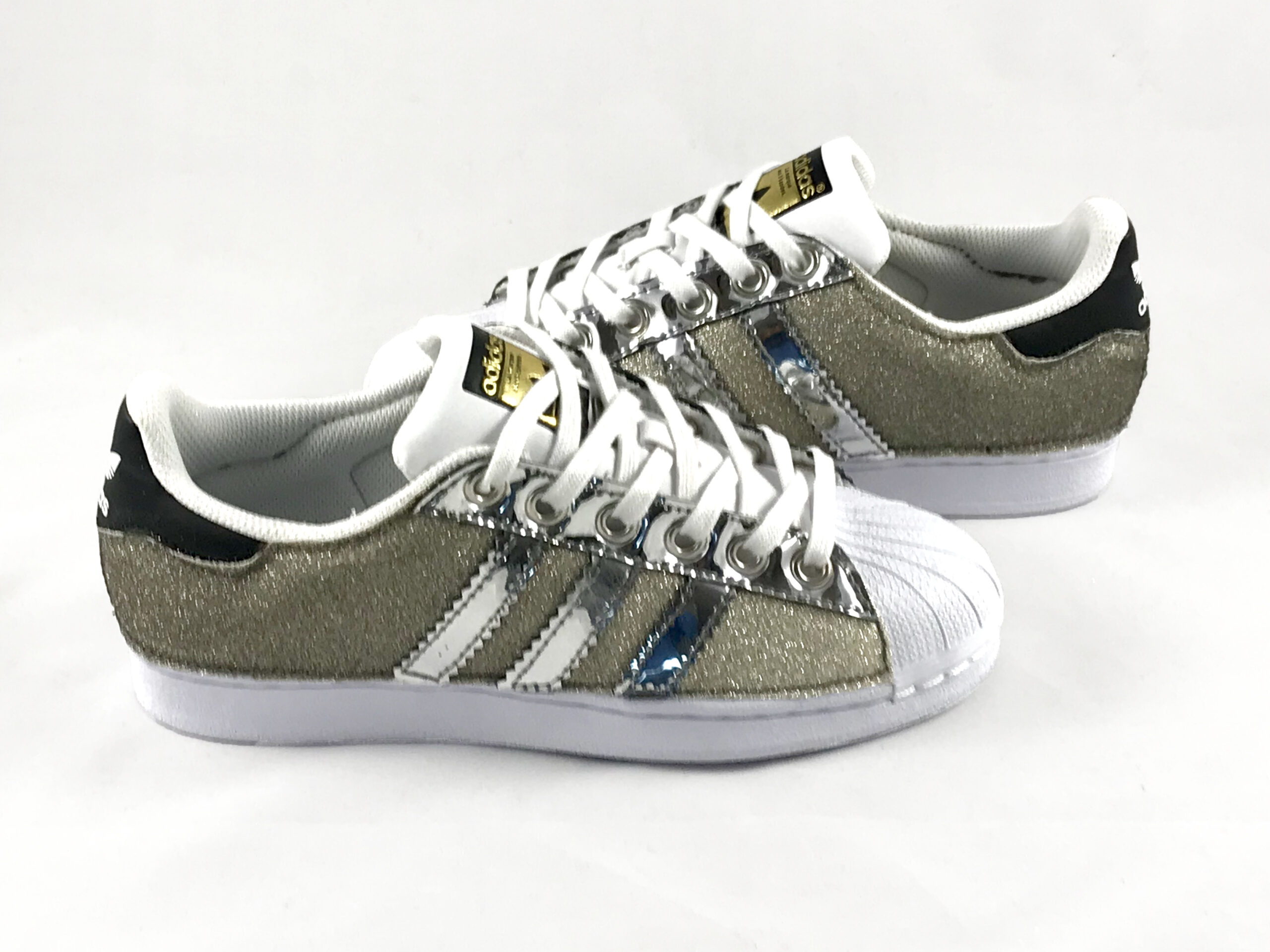 Adidas Superstar Custom Glitter Platino LLab scarpe personalizzate