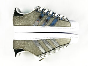 Adidas Superstar Personalizzate Glitter Degrade Platino