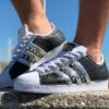 Adidas Superstar Personalizzate Pitone Nero & Borchie
