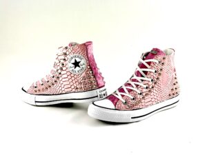 Converse All Star Personalizzate Rettile Rosa
