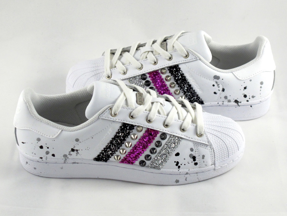 Adidas Superstar Personalizzate Glitter Sale Pepe Fuxia