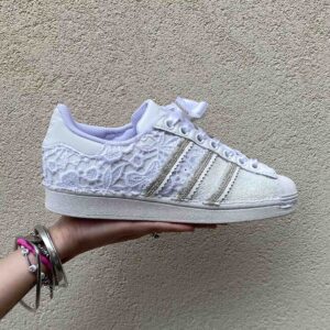 Adidas Superstar Personalizzate Sposa Glitter e Laccetti Raso
