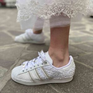 Adidas Superstar Personalizzate Sposa Glitter e Laccetti Raso