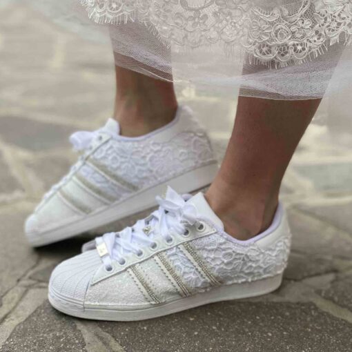 Adidas Superstar Personalizzate Sposa Glitter e Laccetti Raso