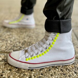 Converse All Star Personalizzate Borchie Giallo Fluo LLab scarpe