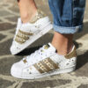 Adidas Superstar Personalizzate Oro & Borchie "Tempesta" Replica