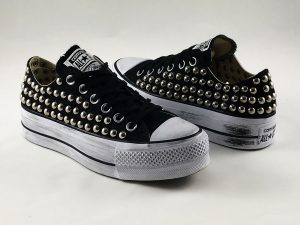 Converse All Star Custom Platform Borchie LLab scarpe personalizzate