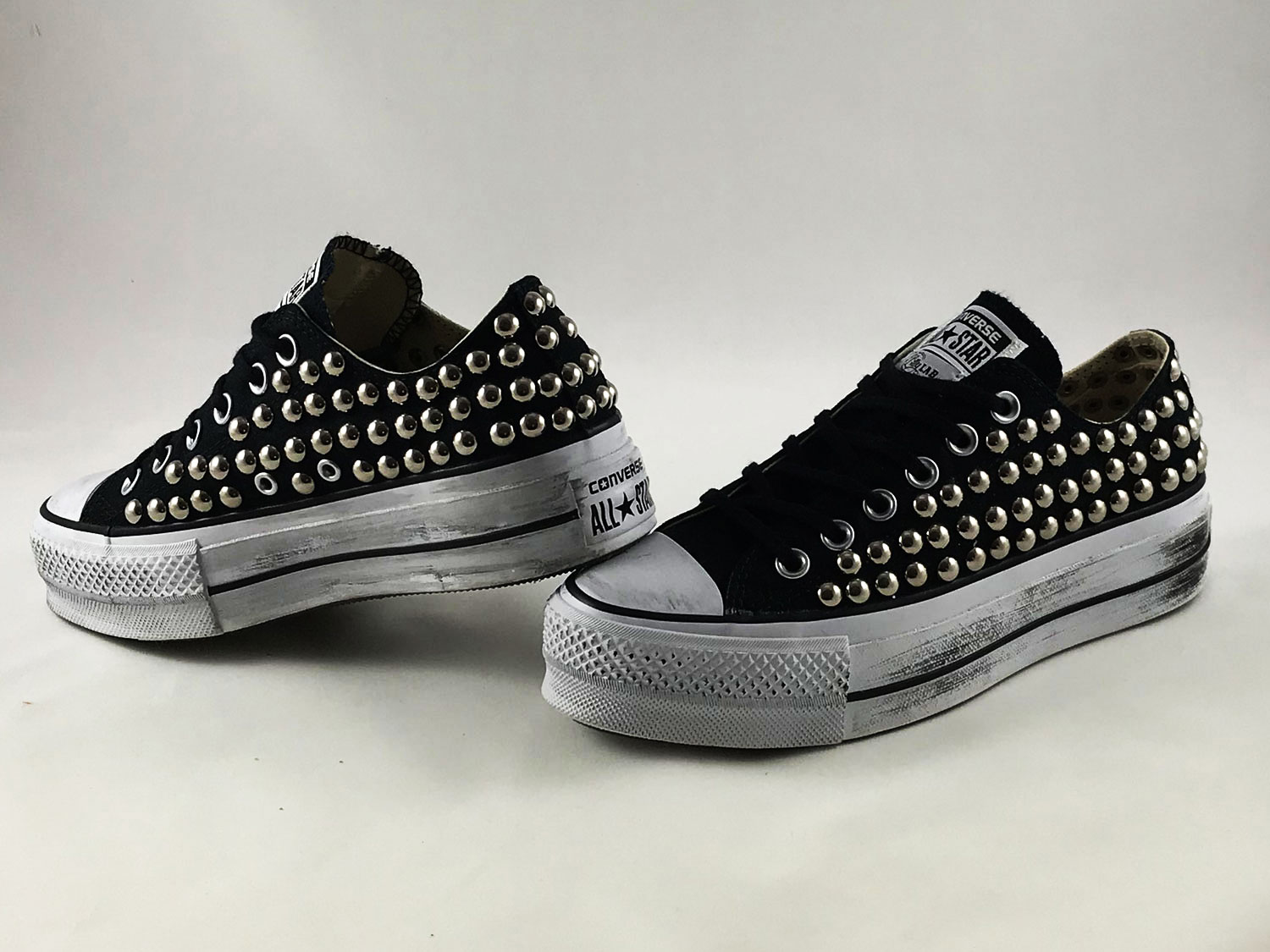 converse all star platform nere borchie