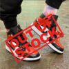 Nike Jordan 1 Custom Cartoon Dipinta A Mano Rosso & Nero