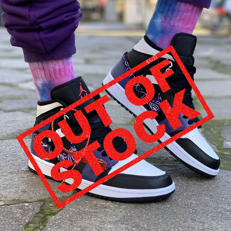 Nike Jordan 1 Custom Bandana Viola LLAB Scarpe Personalizzate