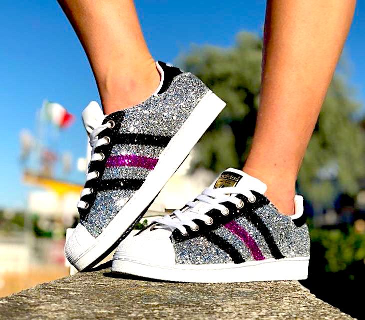 Adidas Superstar Personalizzate Glitter | LLab Scarpe Personalizzate