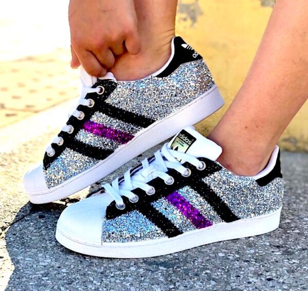 Adidas Superstar Personalizzate Glitter | LLab Scarpe Personalizzate