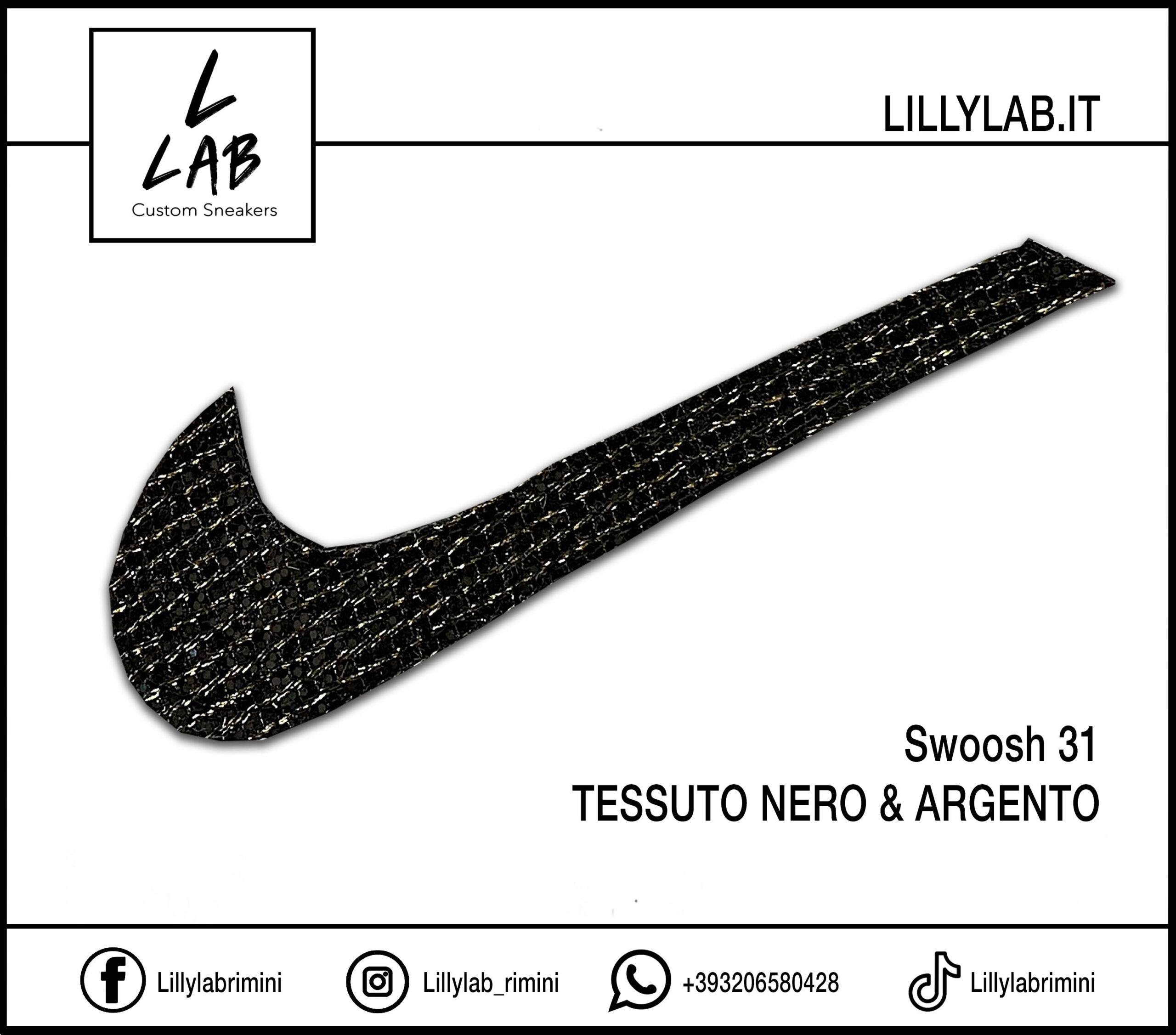 Nike Swoosh | 32 - Tessuto Nero & Argento