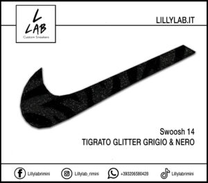 Nike Swoosh | 14 - Tigrato Glitter Grigio & Nero