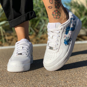 Nike Air Force One Custom Dipinte A Mano Blue Dragon
