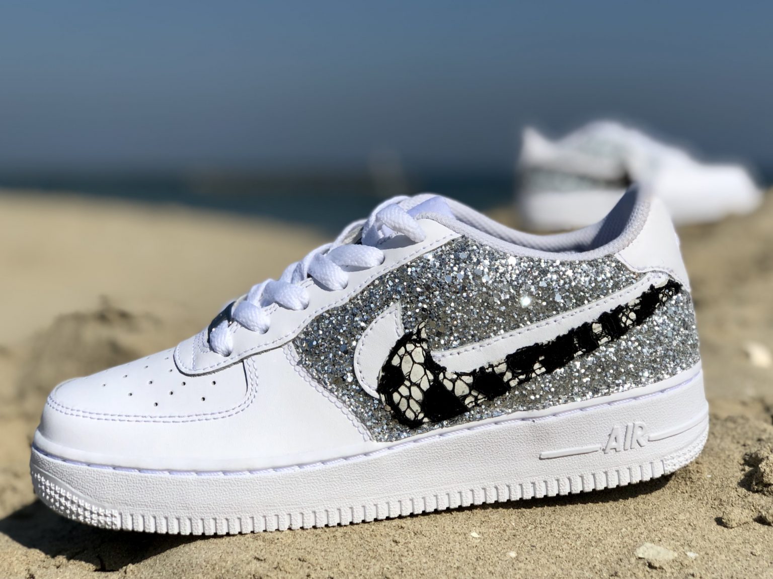 air force 1 with sparkle swoosh