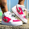 Nike Air Force One Custom Mid Glitter Fuxia