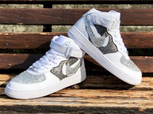 Nike AF1 MID lizard black & silver glitter