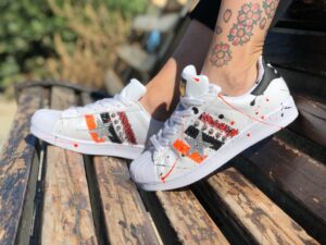 Adidas Superstar Dirty Glitter Fluo Orange & Black