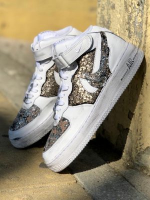 Nike AF1 MID Glitter marmor & Fish bronze