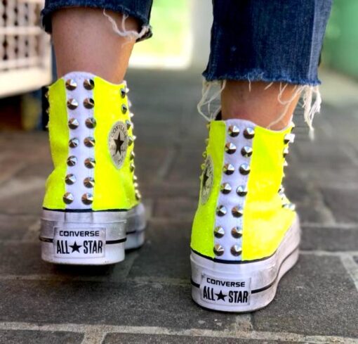 Converse All Star Platform High White and Yellow
