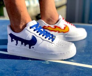 Derivation Derive Reflection Nike Air Force One Custom Fire & Water | LLab Scarpe Personalizzate