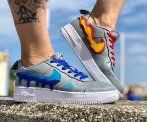 NIKE AF1 Grey Fire & Water