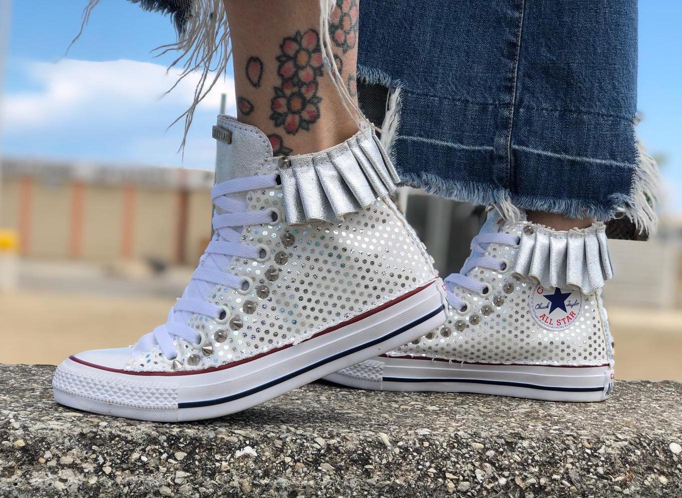 Converse All Star 3 Stars and silver skirt
