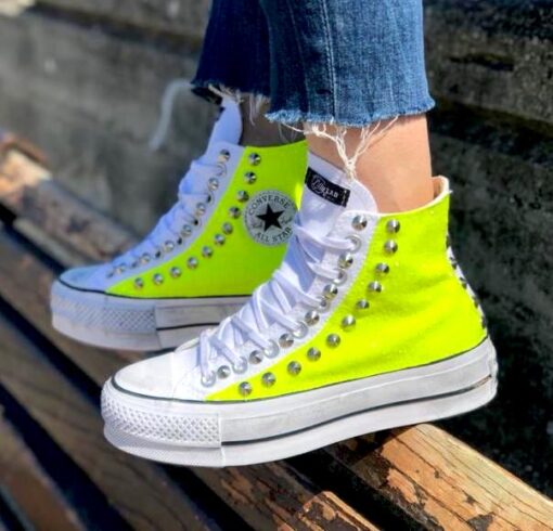Converse All Star Platform High White and Yellow