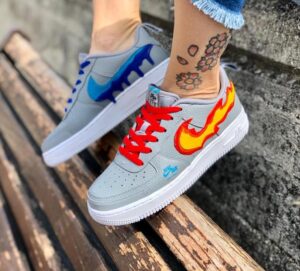 NIKE AF1 Grey Fire & Water