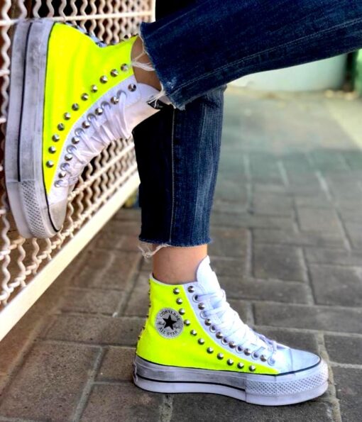 Converse All Star Platform High White and Yellow