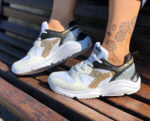 Diadora Personalizzate Whizz Run Glitter Oro & Argento