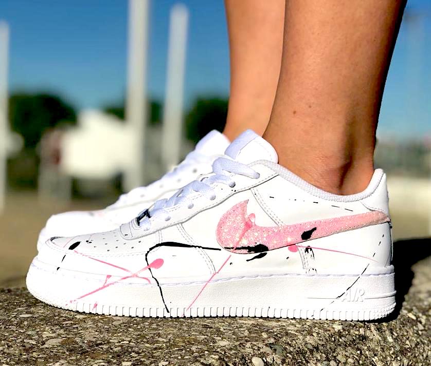 scarpe nike air force 1 rosa e bianche