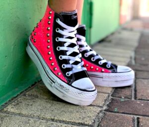 Converse All star Platform Fuxia and Studs