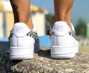 Nike Air Force One Custom Baffo Argento LLab Scarpe Personalizzate
