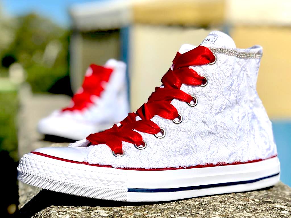 converse rosse personalizzate